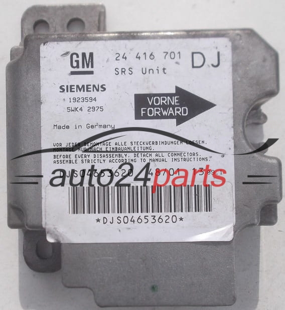ECU AIRBAG CONTROL MODULE OPEL VECTRA B GM 24 416 701 DJ, SIEMENS 5WK4 2975