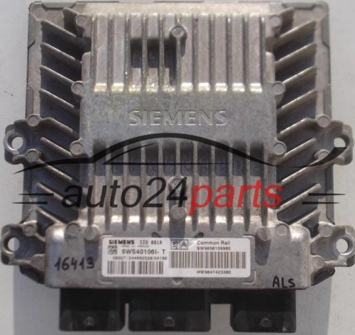 CENTRALINA MOTORE CITROEN C3 SIEMENS 5WS40106I-T, 5WS40106IT, SW9656109980, HW9647423380 