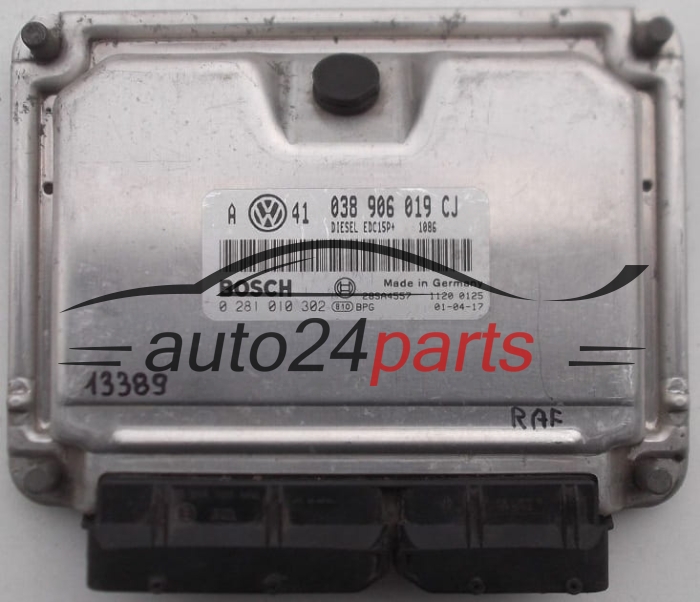CENTRALINA DO MOTORE VW VOLKSWAGEN GOLF BORA 1.9 TDI AJM 038906019CJ, 038 906 019 CJ, BOSCH 0 281 010 302, 0281010302, EDC15P+ 1086, 28SA4557