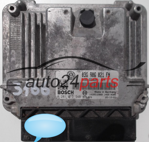 KOMPUTER STEROWNIK SILNIKA VW VOLKSWAGEN GOLF 2.0 TDI 03G906021FN, 03G 906 021 FN, BOSCH 0281012948, 0 281 012 948, DIESEL EDC16U34 8274, 1039S12989