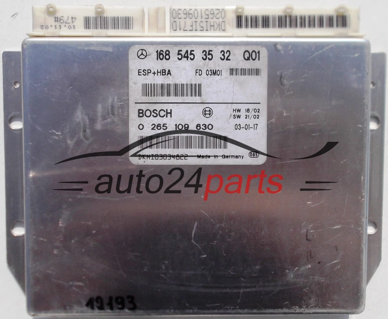 CENTRALINA ABS ESP+HBA MERCEDES W168 BOSCH 0 265 109 630