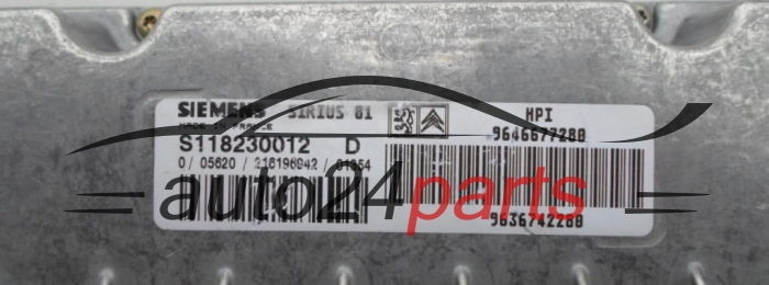 Μονάδα Ελέγχου Κινητήρα CITROEN S118230012 D, S118230012D, SIRIUS 81