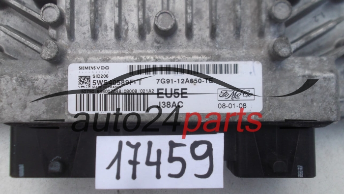 CALCULATEUR MOTEUR FORD GALAXY S-MAX 1.8-2.0 TDCI SIEMENS VDO 5WS40589F-T,  FoMoCo 7G91-12A650-TE,  SID206, EU5E
