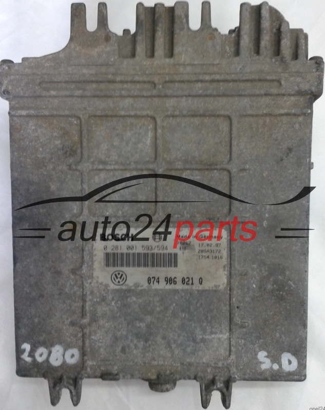 ECU ENGINE CONTROLLER VW VOLKSWAGEN LT 2.5 SDI BOSCH 0 281 001 593/594, 0281001593, 0281001594, 074906021Q, 074 906 021 Q, 28SA2172