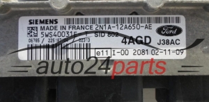 ECU ENGINE CONTROLLER  FORD  1.4 TDCI SIEMENS  5WS40031ET,  2N1A12A650AE, 4AGD, SID802