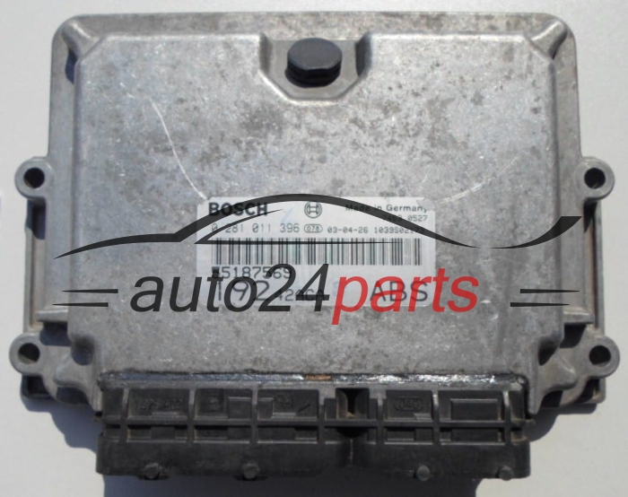 MOTORSTEUERGERÄT ECU STEUERGERÄT  FIAT STILO 1.9 JTD BOSCH 0 281 011 396,  55187569, ABS