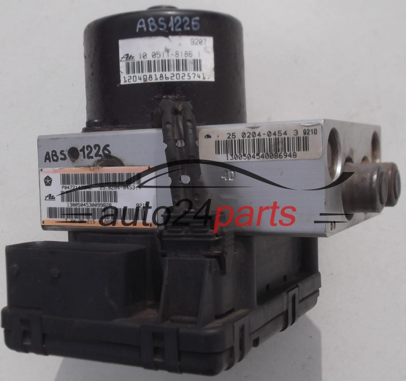 POMPE HYDRAULIQUE ET CALCULATEUR dABS CHRYSLER VOYAGER MINIVAN ATE 10.0511-8186.1, 10051181861, P04721428AC, ATE 25.0204-0453.4, 25020404534, 25.0204-0454.3, 25020404543, 25.0946-0180.3, 25094601803 