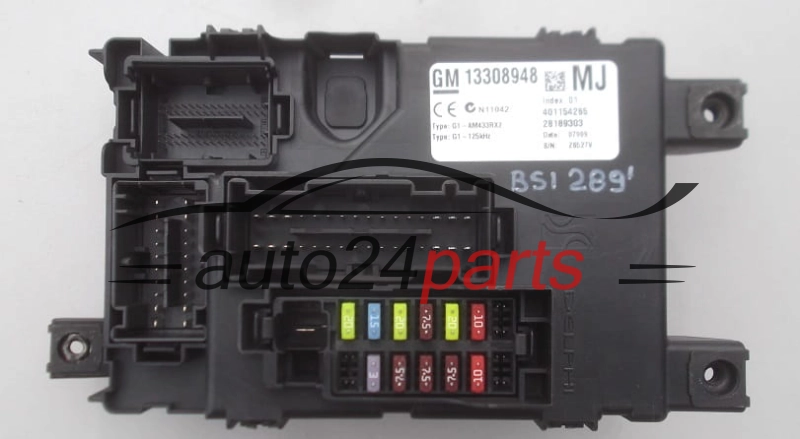 Centralina de comando do sistema BSI OPEL CORSA D 13308948 MJ, 28189303