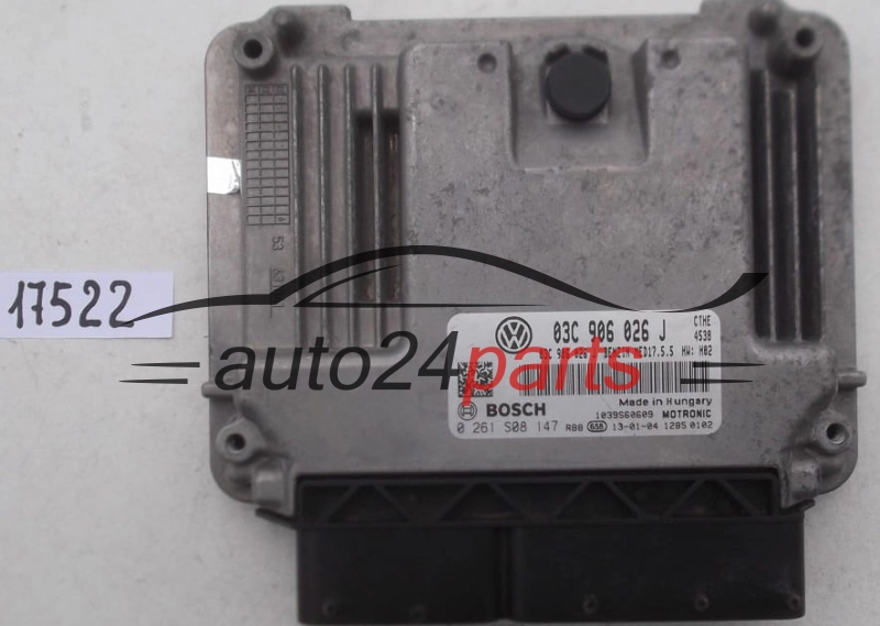 Μονάδα Ελέγχου Κινητήρα SKODA FABIA BOSCH 0 261 S08 147, 0261S08147, 03C 906 026 J, 03C906026J, MED17. 5.5
