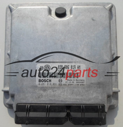 ECU ENGINE CONTROLLER VOLKSWAGEN GOLF 1.9 TDI BOSCH 0 281 010 091,  038 906 019 AM