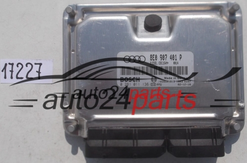 ECU ENGINE CONTROLLER AUDI A6 2.5 TDI BOSCH 0 281 011 136, 0281011136, 8E0 907 401 P, 8E0907401P, EDC15VM+