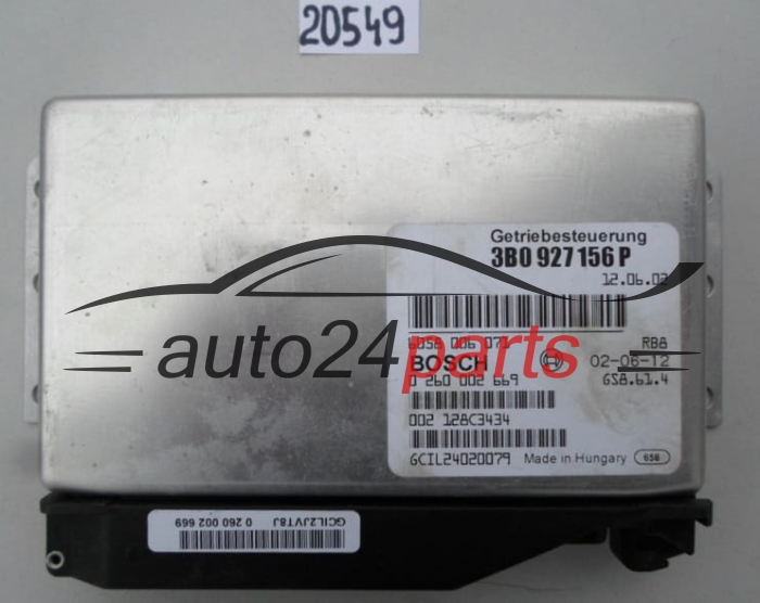 STEROWNIK SKRZYNI AUTOMATYCZNEJ AUDI A4 A6 VW PASSAT 1.9 TDI BOSCH 0 260 002 669, 0260002669, 3B0 927 156 P, 3B0927156P