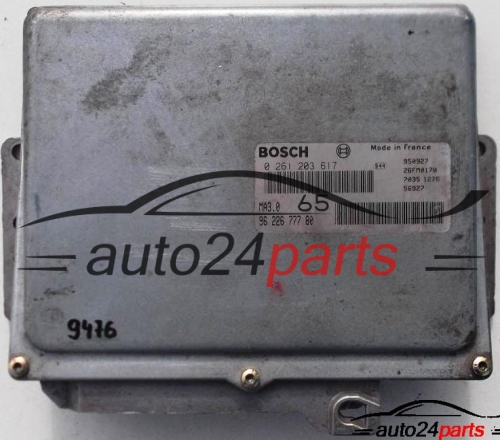 CALCULATEUR MOTEUR CITOREN AX, PEUGEOT 106 1.0, BOSCH 0 261 203 617, 0261203617, 96 226 777 80, 9622677780, MA3.0 65