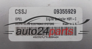 Μονάδα Ελέγχου Κινητήρα OPEL ASTRA VECTRA ZAFIRA 1.4 X14XE 1.6 X16XE Delphi Delco  09355929CSSJ, HSFI-C