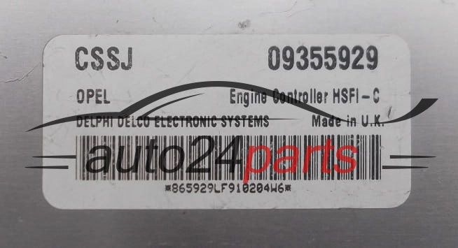 Μονάδα Ελέγχου Κινητήρα OPEL ASTRA VECTRA ZAFIRA 1.4 X14XE 1.6 X16XE Delphi Delco  09355929CSSJ, HSFI-C