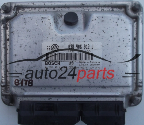 CENTRALINA MOTORE VW VOLKSWAGEN GOLF IV 1.9, BOSCH 0 281 010 104, 0281010104, 038 906 012 J, 038906012J