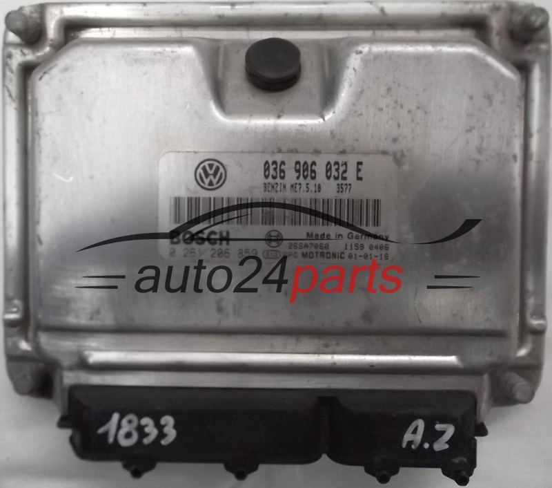 KOMPUTER STEROWNIK SILNIKA SEAT LEON 1.4 16V AXP 036 906 032 E, 036906032E, BOSCH 0 261 206 859, 0261206859, 26SA7060 1159 0259, BENZIN ME7.5.10 3577 