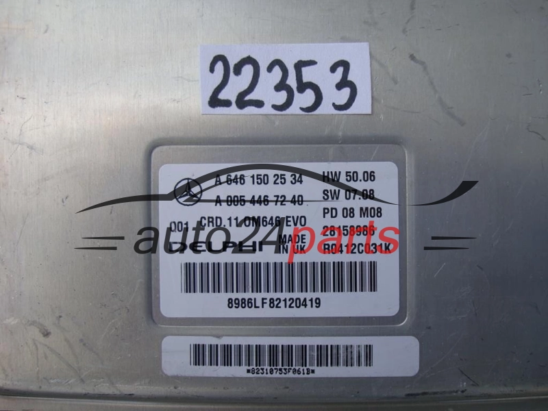 ECU ENGINE CONTROLLER MERCEDES 2.2 CDI A 646 150 25 34, A6461502534, 28158986, R0412C031K, CRD.11