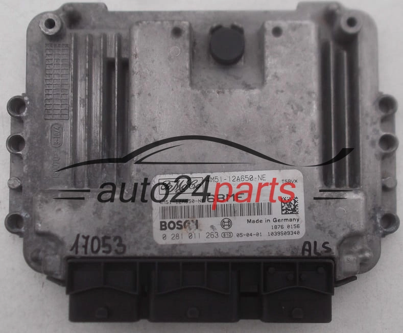 CENTRALINA DO MOTORE FORD FOCUS C-MAX 1.6 TDCI, BOSCH 0 281 011 263, 0281011263, FoMoCo 4M51-12A650-NE, 4M5112A650NE