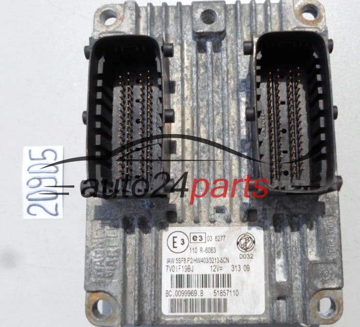 Μονάδα Ελέγχου Κινητήρα FIAT LANCIA 1.4 IAW 5SF8.P2, IAW5SF8P2, 51857110
