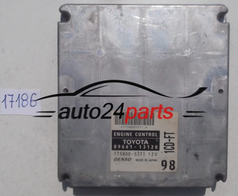 ECU ENGINE CONTROLLER TOYOTA COROLLA VERSO 2.0 TD4 DENSO 175800-5371, 1758005371, 89661-13120, 8966113120, 1CD-FT, 1CDFT