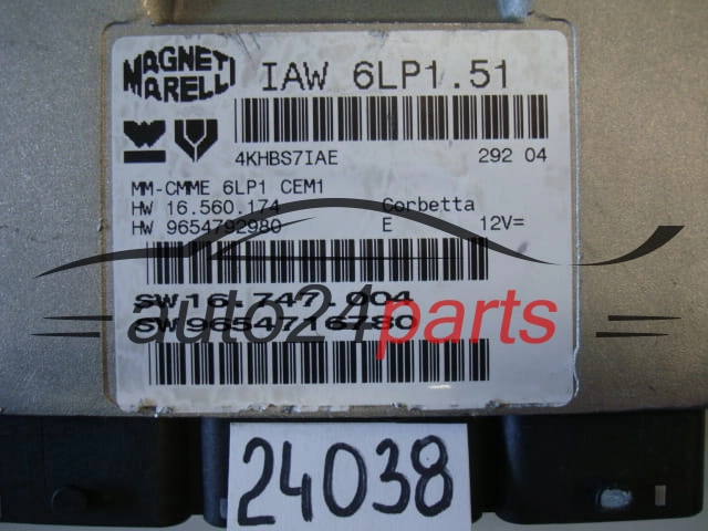 KOMPUTER STEROWNIK SILNIKA CITROEN PEUGEOT IAW 6LP1.51, IAW6LP151, 9654716780