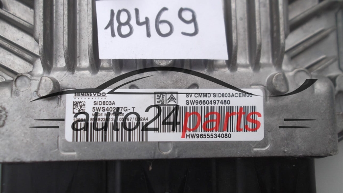 KOMPUTER STEROWNIK SILNIKA CITROEN C4 2.0 HDI SIEMENS 5WS40277G-T, 5WS40277GT, SW9660497480, HW9655534080, SID803A