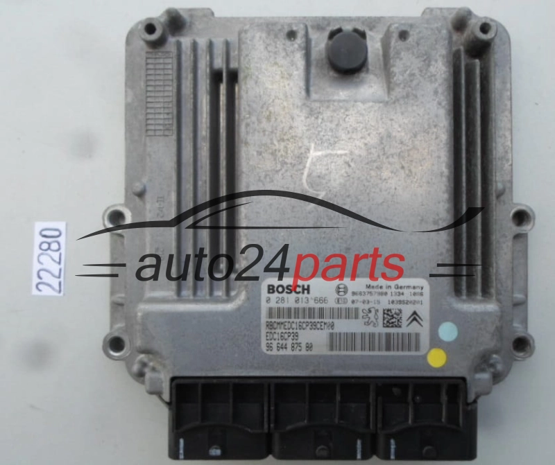 Μονάδα Ελέγχου Κινητήρα CITROEN PEUGEOT 2.2 HDI BOSCH 0 281 013 666, 0281013666, 96 644 875 80, 9664487580