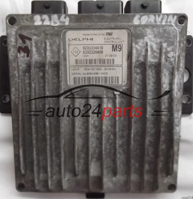 ECU ENGINE CONTROLLER RENAULT MEGANE SCENIC NISSAN MICRA 1.5 DCI DELPHI R0410C100A, 8200334419, 8200326498 M9