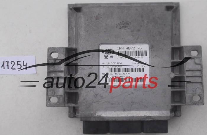 Μονάδα Ελέγχου Κινητήρα PEUGEOT 206 MAGNETI MARELLI IAW 48P2.76, IAW48P276, HW 16.552.004, 16552004, 9643707380, SW 16.495.044, 16495044, 9644925780