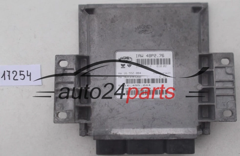 Μονάδα Ελέγχου Κινητήρα PEUGEOT 206 MAGNETI MARELLI IAW 48P2.76, IAW48P276, HW 16.552.004, 16552004, 9643707380, SW 16.495.044, 16495044, 9644925780