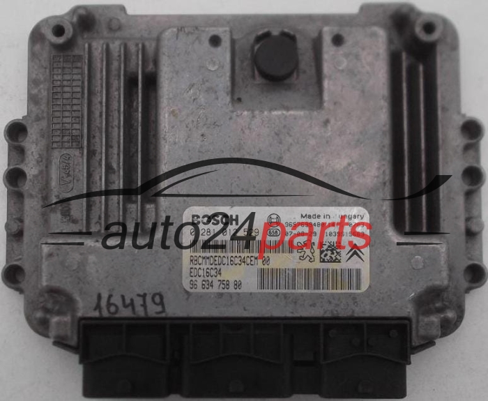 Μονάδα Ελέγχου Κινητήρα CITROEN C3, PEUGEOT 207 1.4 HDI, BOSCH 0 281 012 529, 0281012529, EDC16C34, 96 634 758 80, 9663475880