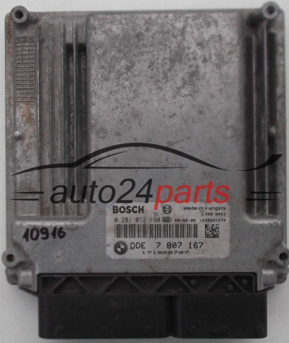 CENTRALITA DE MOTOR BMW SERII 5 E60/E61 530 3.0 DIESEL BOSCH 0281012190, 0 281 012 190, DDE 7 807 167, 7807167, 171068707 