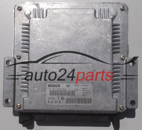 ECU CENTRALITA DE MOTOR  PEUGEOT 406 2.0 HDI BOSCH 0 281 010 034,  96 351 567 80
