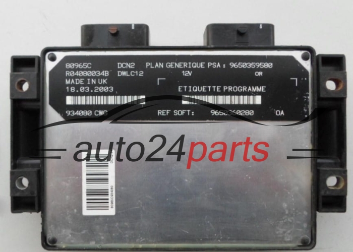 MOTORSTEUERGERÄT ECU STEUERGERÄT CITROEN PEUGEOT Lucas R04080034B, PSA 9650359580, SOFT 9650360280