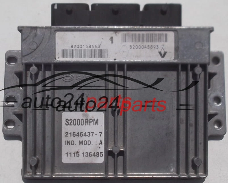 CALCULATEUR MOTEUR RENAULT LAGUNA 1.8 SAGEM 21646437-7, 216464377, 8200158443, 8200045893 