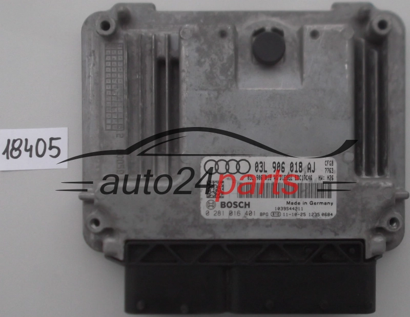 KOMPUTER STEROWNIK SILNIKA AUDI A3 2.0 TDI BOSCH 0 281 016 401, 0281016401, 03L 906 018 AJ, 03L906018AJ, EDC17C46