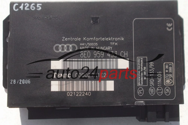 KOMFORTSTEUERGERÄT AUDI A4 TEMIC 00002731E2, 8E0 959 433 CH