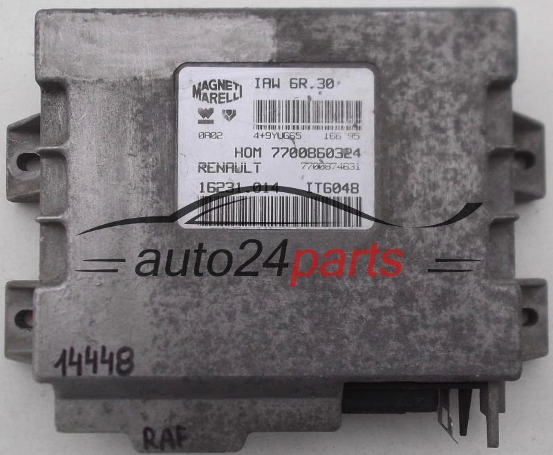 CENTRALINA DO MOTORE RENAULT TWINGO 1.2 MAGNETI MARELLI IAW 6R.30, IAW6R30, 7700860324, 7700874631, 16231.014, 16231014