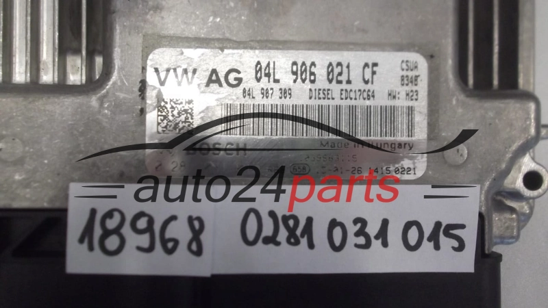KOMPUTER STEROWNIK SILNIKA AUDI Q5 BOSCH 0 281 031 015, 0281031015, 04L 906 021 CF, 04L906021CF, EDC17C64