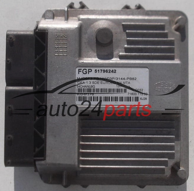 Μονάδα Ελέγχου Κινητήρα FIAT GRANDE PUNTO IDEA 1.3 SDE MAGNETI MARELLI MJD 6F3.PB,  FGP 51796242