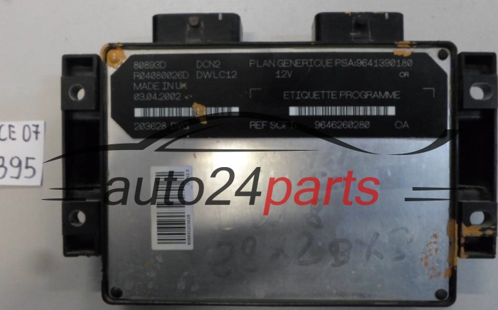 KOMPUTER STEROWNIK SILNIKA PEUGEOT PARTNER 1.9 D LUCAS R04080026D, PSA 9641390180, SOFT 9646260280, DCN2, DWLC12
