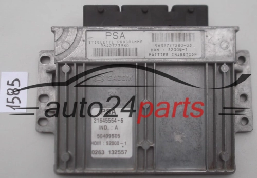 KOMPUTER STEROWNIK SILNIKA PEUGEOT 406 1.8 16V Sagem 21645564-6, 216455646, PSA 9642723980, 9632727280-03