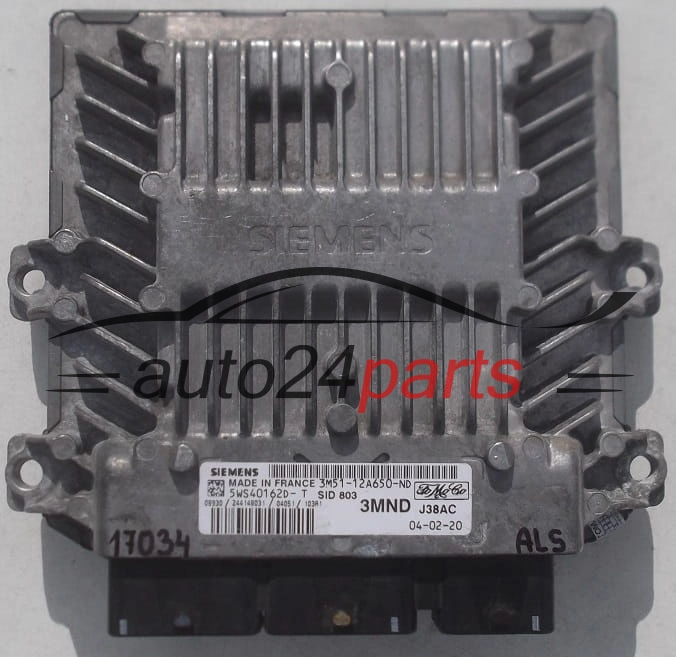 CENTRALINA DO MOTORE FORD FOCUS C-MAX 2.0 TDCI SIEMENS 5WS40162D-T, 5WS40162DT, FoMoCo 3M51-12A650-ND, 3M5112A650ND