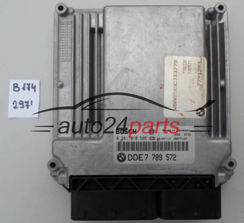 KOMPUTER STEROWNIK SILNIKA BMW E46 320 2.0 D BOSCH 0 281 010 565, 0281010565, DDE7 789 572, DDE7789572, 7789572