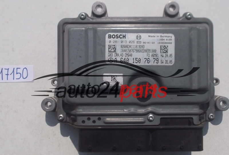 MOTORSTEUERGERÄT ECU STEUERGERAT MERCEDES A180 BOSCH 0 281 013 026, 0281013026, A 640 150 76 79, A6401507679, 6401507679