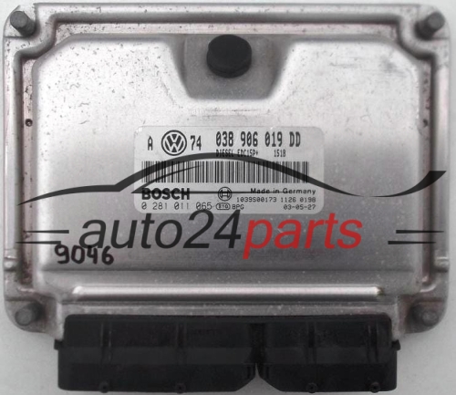 CENTRALINA MOTORE VW VOLKSWAGEN GOLF BORA 1.9 TDI ATD 038906019DD, 038 906 019 DD, BOSCH 0 281 011 065, 0281011065, DIESEL EDC15P+ 1518, 1039S00173