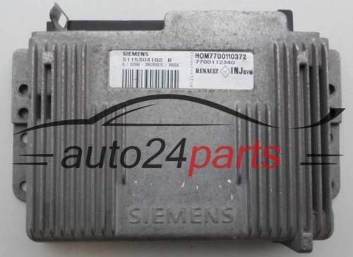 CENTRALINA MOTORE RENAULT CLIO 1.4 SIEMENS S115303102 B,  HOM 7700110372, 7700112340