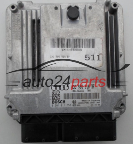 Μονάδα Ελέγχου Κινητήρα  AUDI A6 2.0 TDI BOSCH 0 281 011 850, 03G 906 016 BF