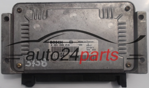 ECU CENTRALITA DE MOTOR PEUGEOT 206 CITROEN XSARA PICASSO 1.6 BOSCH 0261206216, 0 261 206 216, 9632693980, 96 326 939 80, MP7.2 04